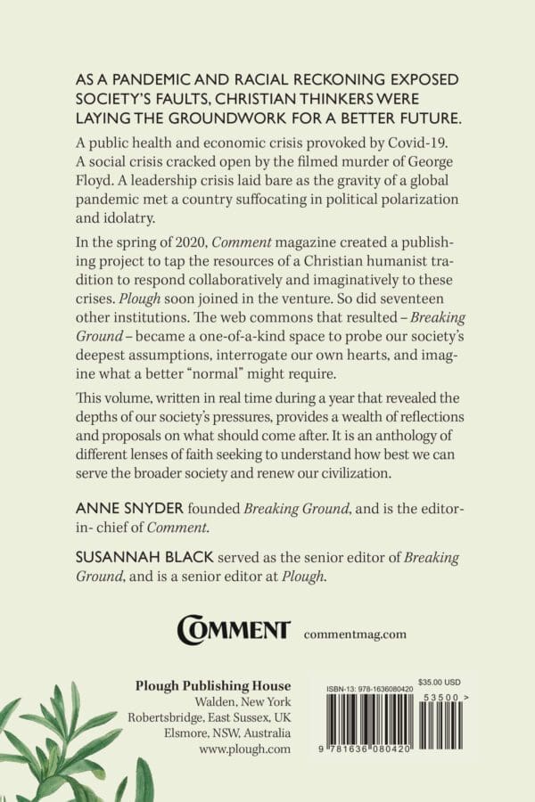Breaking Ground book back cover