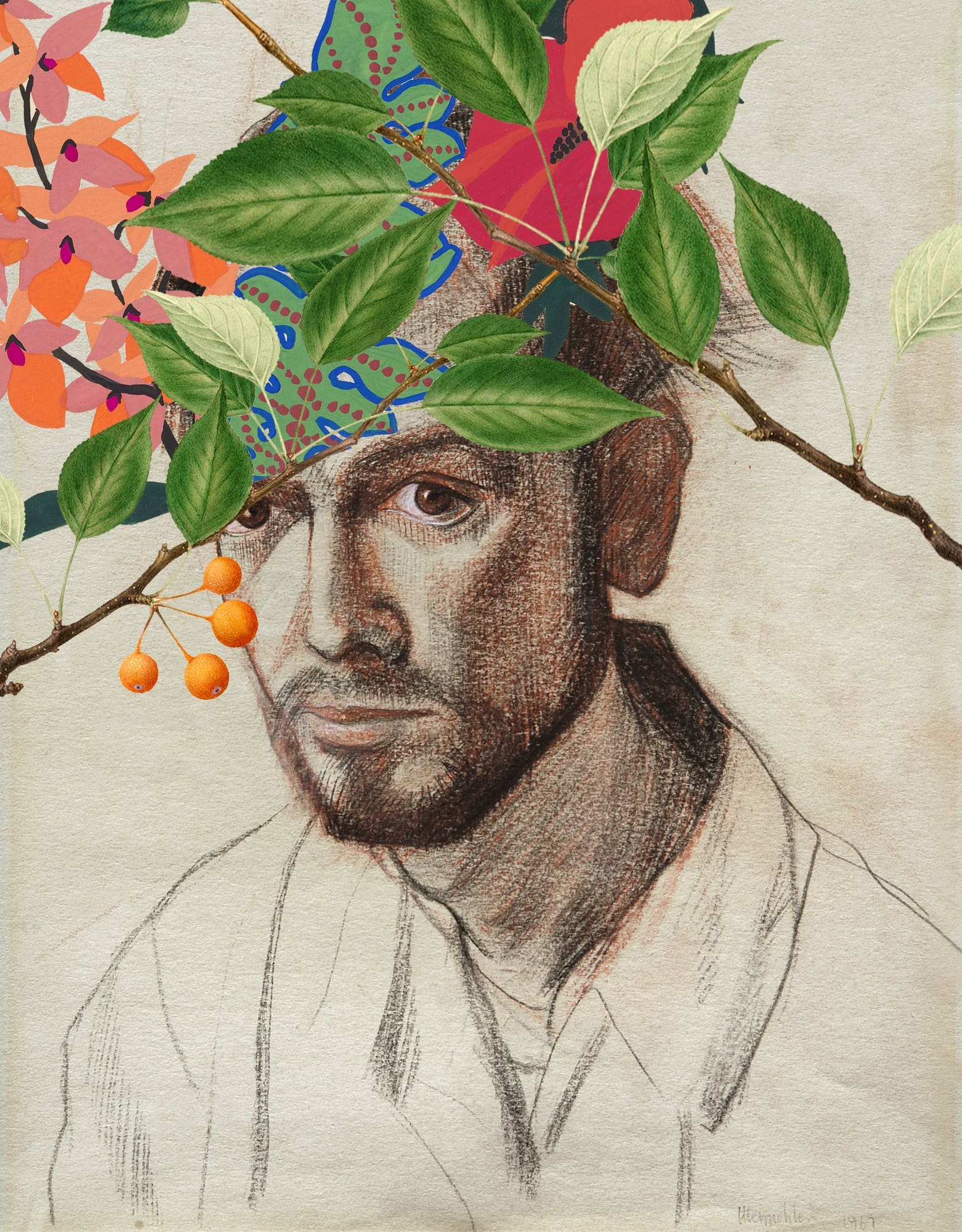 William_Utermohlen_-_1967_self_portrait_mixed_media_on_paper